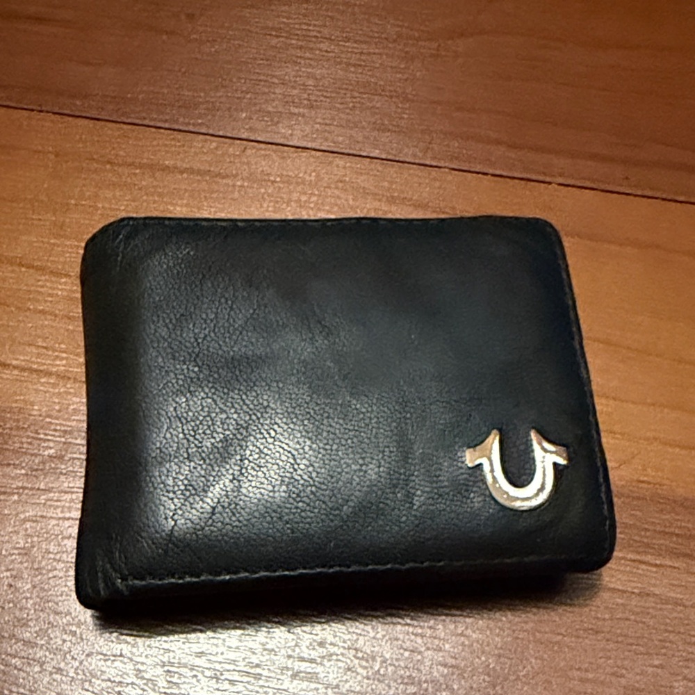 True Religion Black Leather Wallet